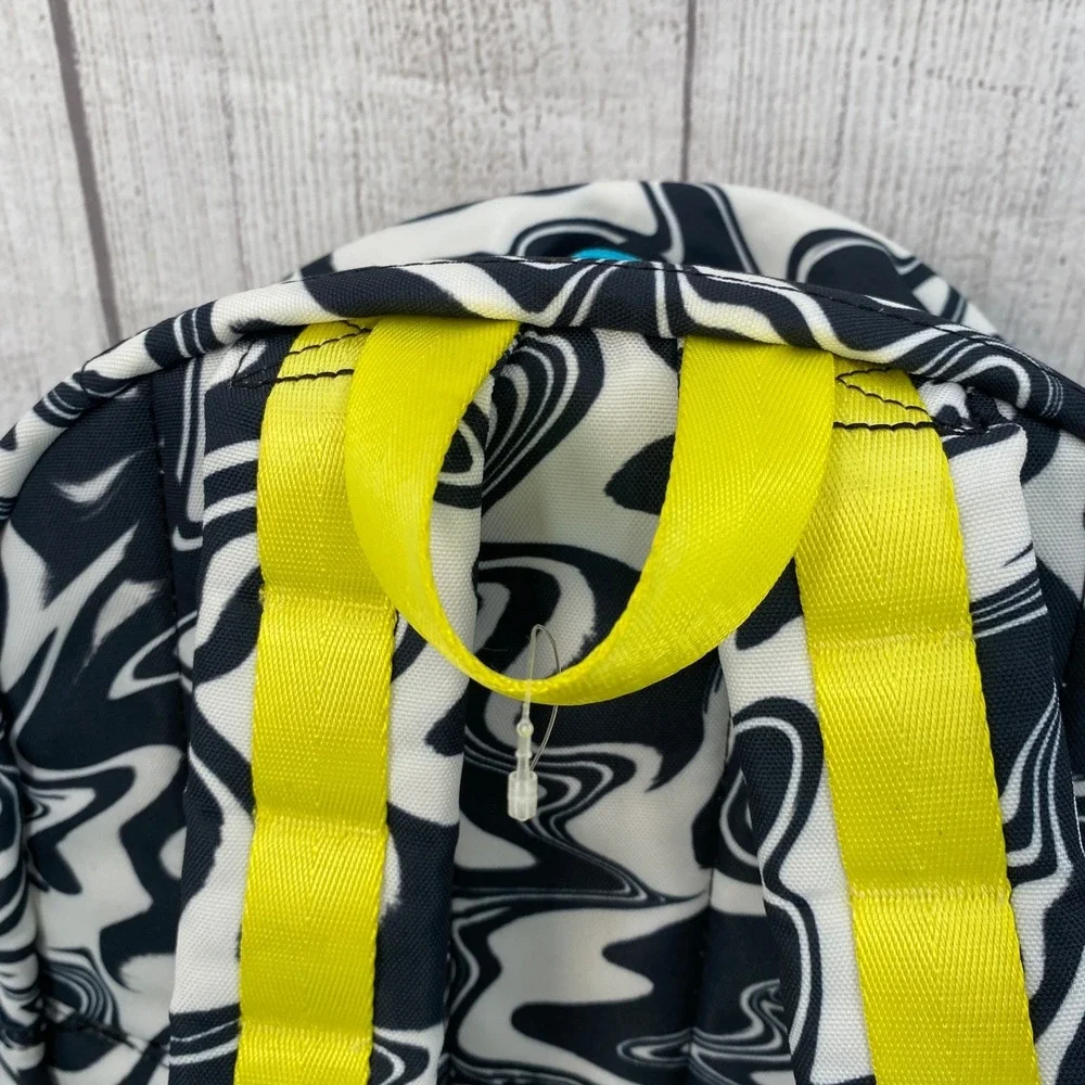 STATE Kane Kids Backpack Large Black White Marbled Wave Colorful Double Pocket